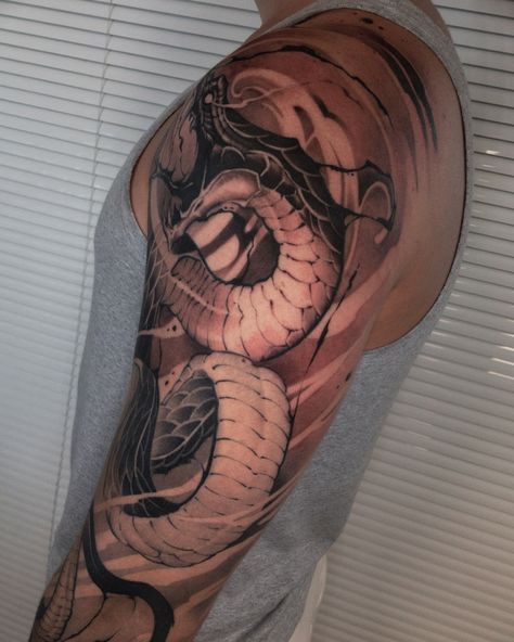 🐍✨ From Pinterest to skin art! Our latest project involved transforming a Japanese-style snake design for a 23-year-old programmer who loves all things Japanese. We took his idea, added our unique twist, and voila! After 2.5 sessions, the tattoo healed beautifully. 🎉 👨‍💻 Looking for something uniquely you? DM us to book your spot! 📍 Located in Plovdiv. Let’s ink your passions! #JapaneseTattoo #SnakeTattoo #PlovdivInk #ProgrammerTattoo #CustomInk Snake Body Tattoo, Snake Tattoo Back, Spot Tattoo, Japanese Snake Tattoo, Tattoo Japanese, Funky Tattoos, Japanese Dragon Tattoos, Snake Tattoo Design, Healing Tattoo