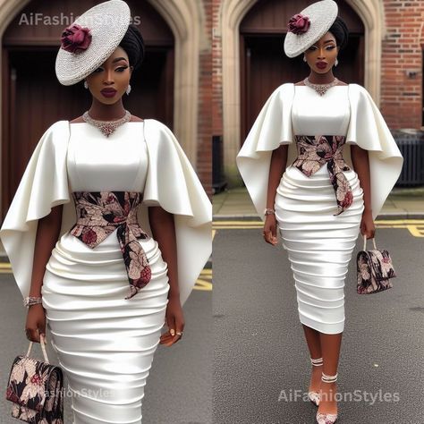 Dress To Wear To A Wedding, How To Style A White Dress, High Tea Outfits For Women, Stylish Designer Dresses, African Prom Dresses Ankara, Robe Kente, Casual Cute Outfits, All White Outfits, Stylish Gowns