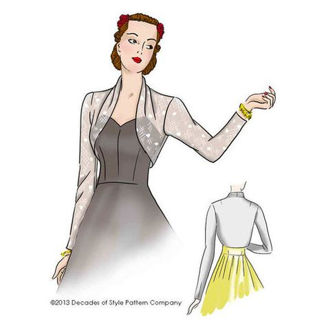 Easy Jacket Pattern, Bolero Sewing Pattern, Style Bolero, Bolero Pattern, Strapless Wedding Gown, Sleeve Bolero, Mother Wedding Dress, Motif Vintage, Bolero Jacket