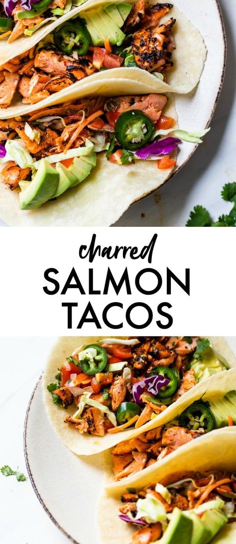 Taco Ideas, Healthy Taco Recipes, Healthy Taco, Salmon Tacos, Blackened Salmon, Vegetarian Tacos, Salmon Avocado, Taco Recipe, Healthy Tacos