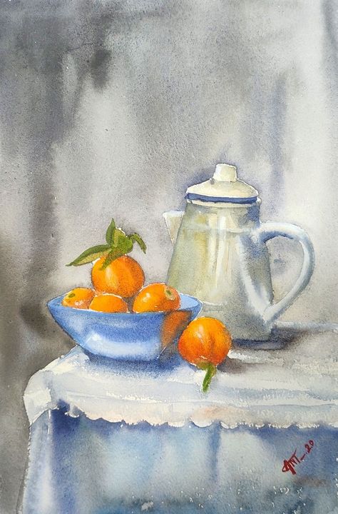 55 Easy Watercolor Painting Ideas for Beginners - Jae Johns Watercolor Still Life For Beginners, Watercolor Still Life Paintings Simple, Still Life Drawing For Beginners, Beginning Watercolor Tutorials, Watercolour Still Life, Easy Watercolor Painting Ideas, Watercolor Painting Ideas For Beginners, Elements Of Art Color, Paint With Watercolors