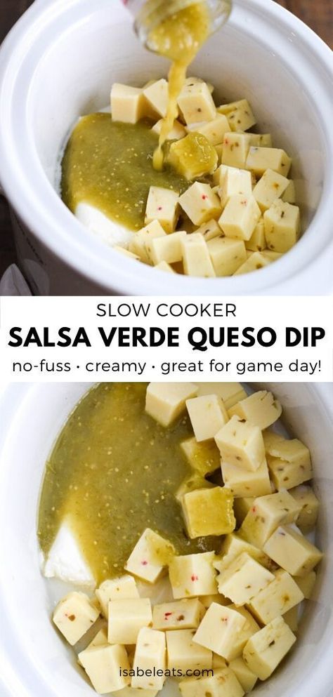 Dip Appetizers For Party, Creamy Salsa Verde, Appetizers For Party Easy, Dip Appetizers, Slow Cooker Salsa, Creamy Salsa, Crockpot Appetizers, Game Day Party, Mini Pizzas