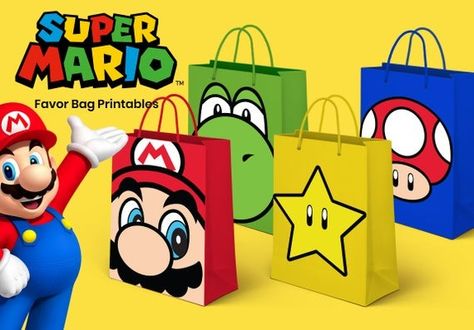 Super Mario Gifts, Mario And Friends, Super Mario Brothers Birthday, Super Mario Bros Birthday Party, Super Mario Bros Party, Mario Bros Birthday, Mario Bros Party, Super Mario Birthday Party, Mario Birthday Party