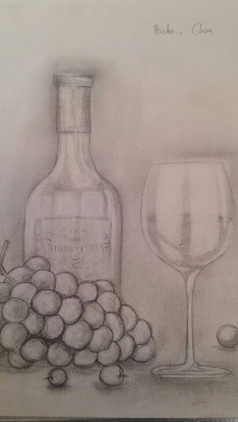 Grapes Sketch, Grapes Drawing, Grape Drawing, Wine Glass Drawing, Art Sketchbook, Grape Vines, Bottles Decoration, Wine Glass, Grapes