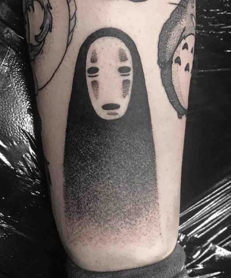 No Face Tattoo, Miyazaki Tattoo, Studio Ghibli Tattoo, Spirit Tattoo, Cactus Tattoo, Ghibli Tattoo, Face Tattoos, Foot Tattoo, Face Tattoo