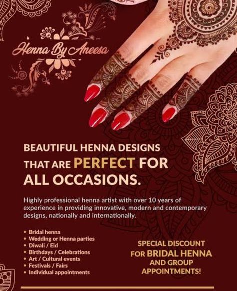 Mehndi Logo Design Ideas, Mehndi Business Card, Mehendi Classes Advertisement, Henna Artist Business Cards, Henna Advertisement Poster, Instagram Bio For Mehendi Artist, Mehendi Artist Logo, Mehndi Logo Design, Mehndi Artist Logo