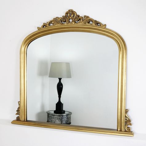 Mantle Mirrors, Dusty Pink Bedroom, Gold Ornate Mirror, Wood Mirrors, Mantle Mirror, New House Living Room, Mantel Mirrors, Overmantle Mirror, Full Length Mirror Wall