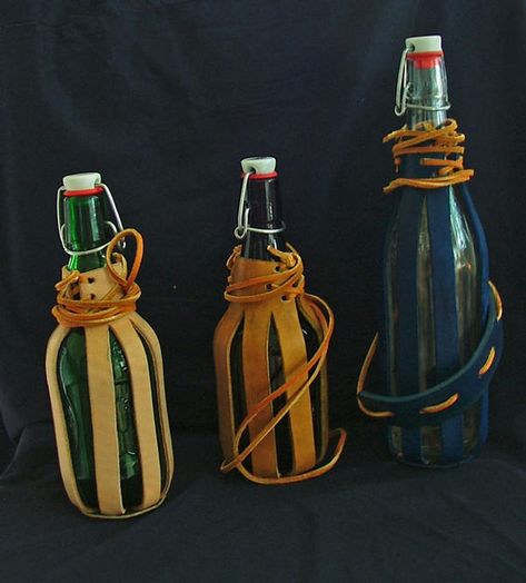 BS 5 by Marcusstratus on DeviantArt Anniversary Gift Ideas For Him Boyfriend, Bottle Sling, Historical Objects, Larp Costume, Diy Water, Bottle Sleeves, Leather Apron, Bottle Carrier, Water Bottle Holders