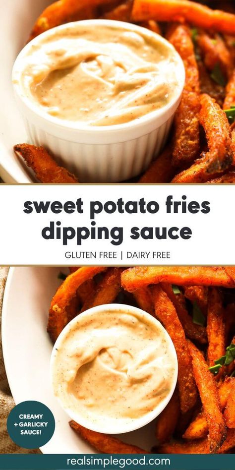 Creamy (Garlicky!) Sweet Potato Fries Dipping Sauce Honey Sauce For Sweet Potato Fries, Sweet Potato Fries Dipping Sauce Honey, Yam Fries Dip, Sweet Potato Dipping Sauce Easy, Dipping Sauce For Sweet Potato Fries, Sweet Potato Fry Dipping Sauce, Sweet Potato Fries Dip, Sweet Potato Fry Sauce, Sweet Potato Dipping Sauce