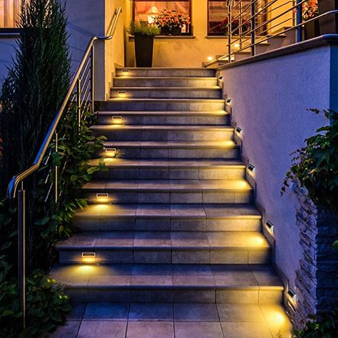 Solar Step Lights, Solar Patio Lights, Step Lights, Stair Lights, Deck Steps, Step Lighting Outdoor, Solar Deck Lights, Outdoor Steps, Patio Fence