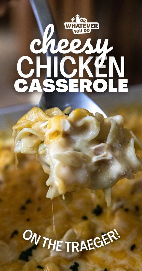 Traeger Cheesy Chicken Casserole - Or Whatever You Do Traeger Chicken, Leftover Prime Rib Recipes, Mixed Seafood Recipe, Mixed Seafood, Cheesy Chicken Casserole, On The Smoker, Outdoor Cooking Recipes, Seafood Recipe, Easy Pasta Salad Recipe