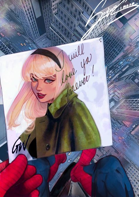 Peter And Gwen Comics, Peter X Gwen Fanart, Gwen Stacy Spiderman 3, Gwen Stacy Falling, Gwen Stacy Nails, Gwen Stacy Tasm, Gwen Stacy Drawing, Gwen Stacy Aesthetic, Gwen Stacy Spiderman