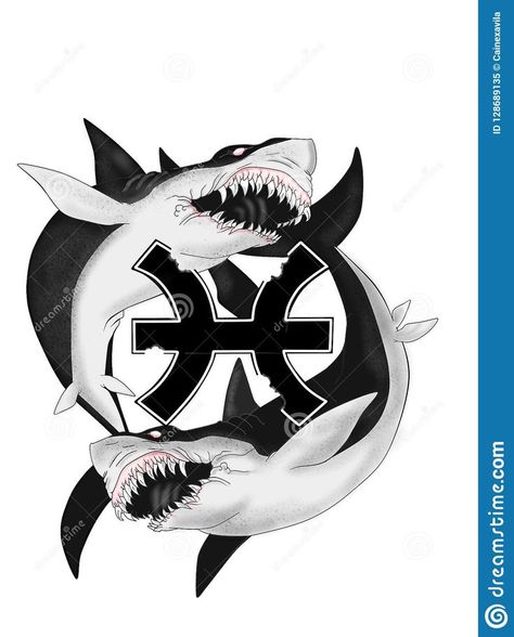 Zodiac Sign Pisces, Shark Tattoo, 28th Birthday, Shark Tattoos, Zodiac Signs Pisces, Tiger Shark, Symbol Tattoos, A Tiger, Pisces Zodiac