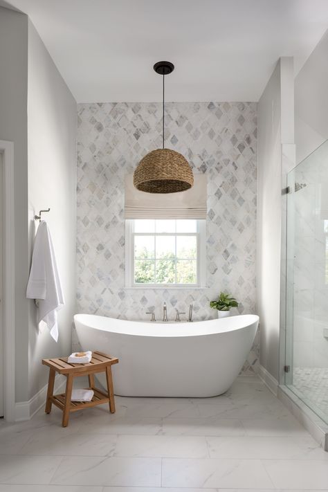 Light and Bright Project Reveal Above Bathtub Lighting, Light Above Bathtub, Bathtub Lighting, Primary Bathroom Remodel, Bathtub Alcove, Bright Interior Design, Functional Kitchen Design, Bright Interior, Small Bathroom Renovation