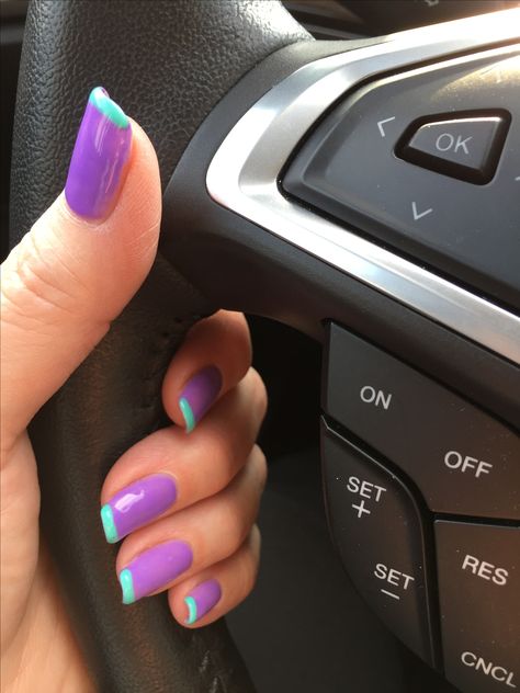 Turquoise Purple Nails, Purple And Turquoise Nails, Teal Nails, Turquoise Nails, Lavender Nails, Acrylic Nails Coffin Short, Acrylic Nails Coffin, Nails Coffin, Purple Teal