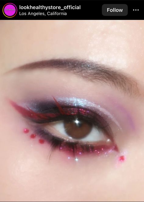 Dark Pink Makeup, Dark Pink Eyeshadow, Alluring Makeup, Hot Pink Eyeshadow, Bunny Makeup, Character Makeup, Japanese Makeup, Eye Makeup Designs, Cute Makeup Looks