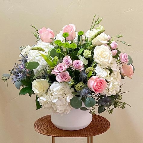 Centered of The Day - Premium with white hydrangeas and pink roses for new baby twins #centerpieces #centerpiece #centerpieceideas #whotehydrangea Baby Twins, White Hydrangeas, White Hydrangea, Twin Babies, New Baby, Hydrangea, Pink Roses, Special Events, New Baby Products