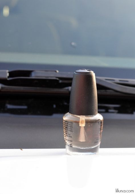 How to keep a windshield crack from spreading! Brilliant! Great tip and it only takes one thing - nail polish!! Cracked Windshield Repair, Cleaning Car Windows, Windshield Repair, Car Fix, Clear Nail, Clear Nail Polish, Clean Your Car, Car Restoration, Car Cleaning Hacks