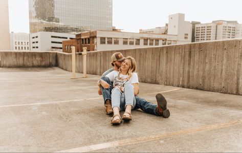 Family Photos Parking Garage, Couple Poses Parking Garage, Parking Deck Photoshoot Couples, Parkade Photoshoot, Parking Garage Engagement Photoshoot, Couples Photoshoot Parking Garage, Parking Garage Photoshoot Couple, Couple Photoshoot City, Parking Deck Photoshoot