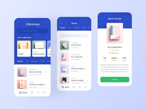 Litereasy Digital Library App by tantriono s Digital Library Design, Ui Design Mobile, Library App, Event App, Ui Ux 디자인, App Design Layout, Desain Ui, User Flow, App Layout