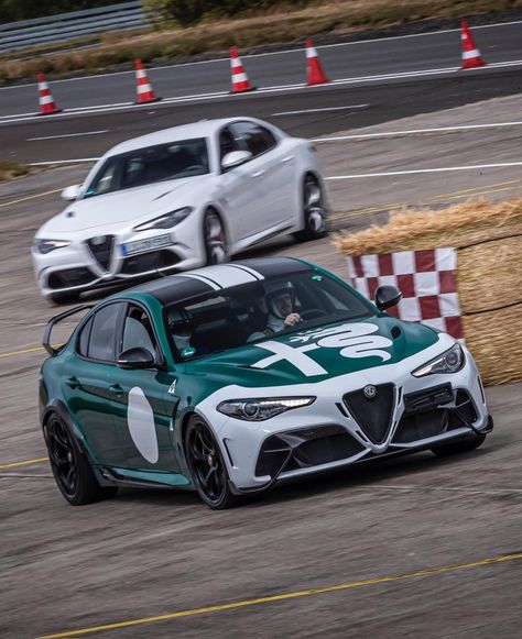 The Alfa Romeo Giulia GTA is up 30 hp and down 220 pounds compared to the Giulia Quadrifoglio. Alfa Romeo has not announced plans to sell the limited-edition Giulia GTA in the United States, but a representative said the company is evaluating the possibility. A more hardcore Giulia GTAm strips out the rear seats and replaces them with a roll hoop. Alfa Romeo Giulia Gta, Alfa Romeo Giulia Quadrifoglio, Alfa Giulia, Gta Cars, Track Driving, Alfa Romeo Giulia, Exotic Sports Cars, Racing Suit, Sports Sedan