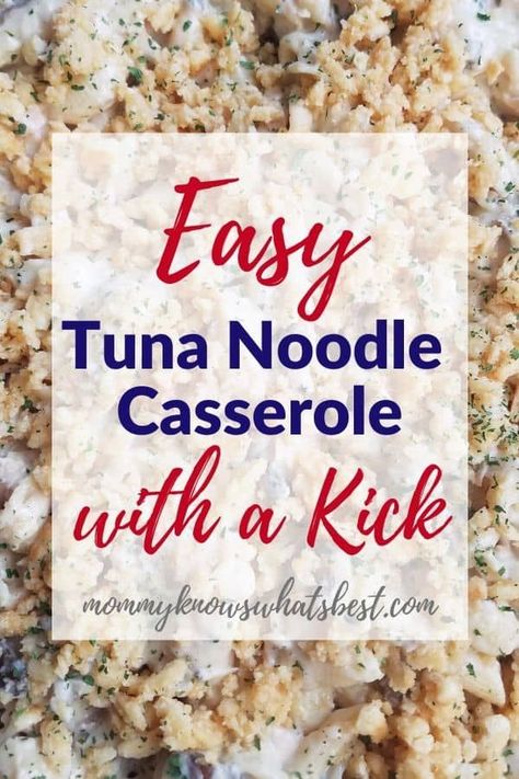 This easy tuna noodle casserole recipe can be made in a pot and served or it can be prepared ahead of time and baked in a casserole dish. I add Old Bay! | tuna casserole recipes Make Ahead Tuna Noodle Casserole, What Can I Make With Canned Tuna, Spicy Tuna Noodle Casserole, Spicy Tuna Casserole, Best Tuna Casserole, Yogurt Diet, Tuna Noodle Casserole Recipe, Tuna Casserole Recipes, Noodle Casserole Recipes