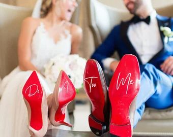 GiftAndEventDesigns | Etsy Wedding Shoe Stickers, Couples Shoes Pictures, Mens Shoes Wedding, Shoe Stickers Wedding, Groom Wedding Shoes, Wedding Vinyl, Elegant Wedding Themes, Fun Wedding Shoes, Wedding Converse