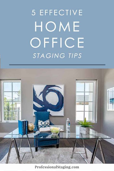 5 Staging Tips for a Home Office - Professional Staging Home Office Staging, Office Staging, Home Staging Ideas, Dusty House, Office Decoration Ideas, Shabby Chic Banners, Modern Office Interior, Copper Bedroom, Workspace Office