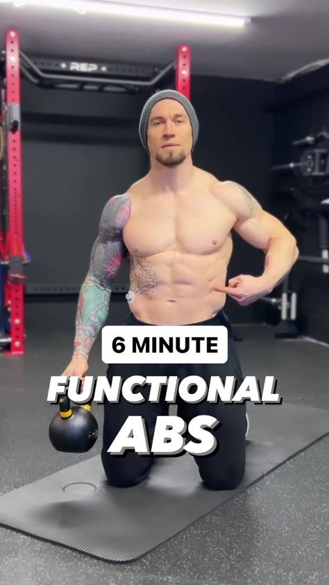 Abs For Men, Functional Core Exercises, Perfect Abs Workout, Core Workout Gym, Functional Core, Full Body Kettlebell Workout, Core Routine, Bodybuilding Workouts Routines, Kettlebell Exercises