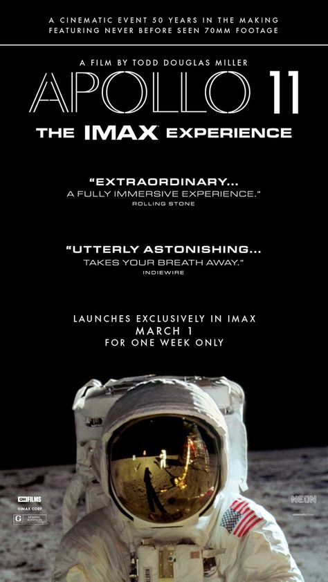 Apollo 11 (2019) Imax Poster, Coming Soon To Theaters, Apollo Space Program, Higher Art, Movie Board, Apollo 11 Mission, Lunar Landing, Trailer Images, Michael Collins