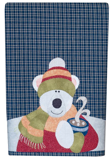 Polar Bear Quilt Block, Bear Baby Quilts Sewing Patterns, Polar Bear Applique, Snowman Applique Designs, Textile Decor, Northcott Day Dreams Bear Fabric Panel, Appliqué Ideas, Tiled Quilt, Towel Design