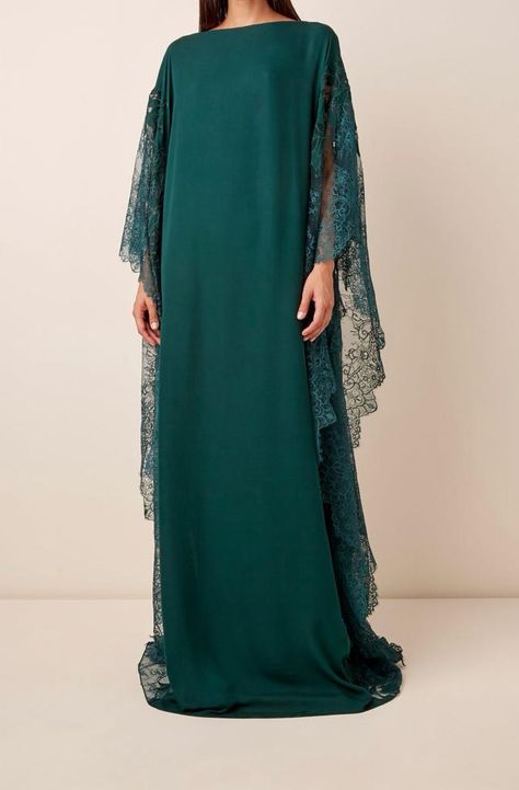 Formal Kaftan Dress, Fashion Long Dresses, Lace Caftan, Silk Caftan, Embroidered Tulle Dress, Kaftan Designs, Mode Abaya, Silk Chiffon Dress, Abaya Designs