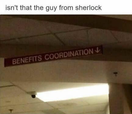 Sherlock's actor, Benefits Coordination<---eh close enough, I ain't even mad, lol. Benedict Cumberbatch Names, Funniest Pictures, Mrs Hudson, Sherlock Fandom, Dr Strange, Johnlock, Sherlock Bbc, Superwholock, Benedict Cumberbatch