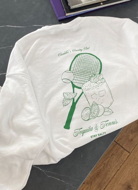 Cute Bachelorette Themes, Country Club Theme Party, Bachelorette Branding, Country Club Bachelorette, Wedding Merch, Chic Bachelorette Party, Bachelorette Apparel, Country Club Aesthetic, Tennis Sweatshirt