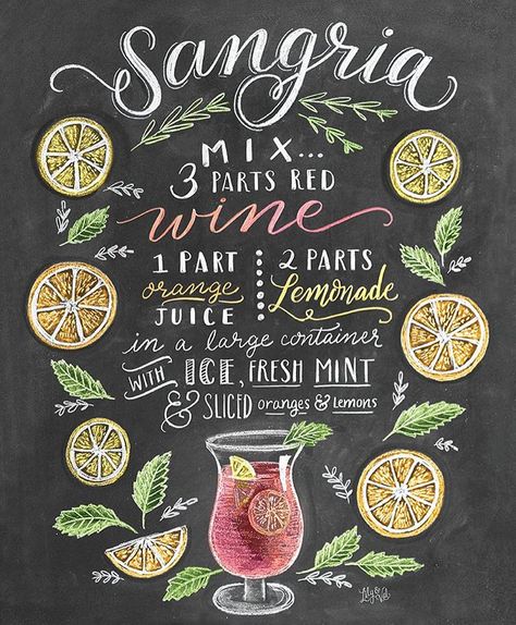 https://www.instagram.com/valeriemckeehan/ See this Instagram photo by @valeriemckeehan • 1,588 likes Sangria Mix, Lily And Val, Chalk Lettering, Vintage Menu, Chalkboard Designs, Sangria Recipes, Chalkboard Sign, Alcohol Drink Recipes, Alcohol Recipes