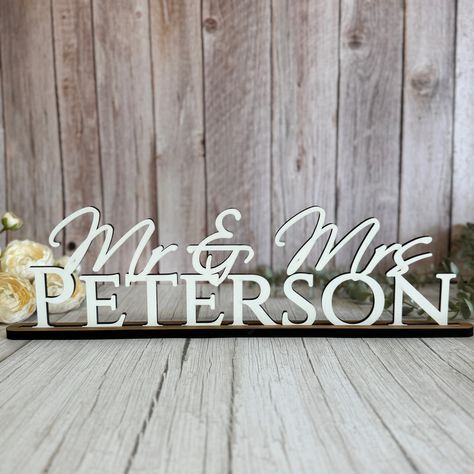 Personalised Wedding Name Sign With Stand, Mr Mrs on Top Gift, Top Table Sign With Name, Coloured Wedding Name Signs, Table Decoration Me And Mrs Wedding Signs, Mr Mrs Table Wedding Decor, Wedding Name Sign, Wedding Top Table, Mr Mrs Sign, Wedding Name, Mr And Mrs Wedding, Colour Chart, Table Sign