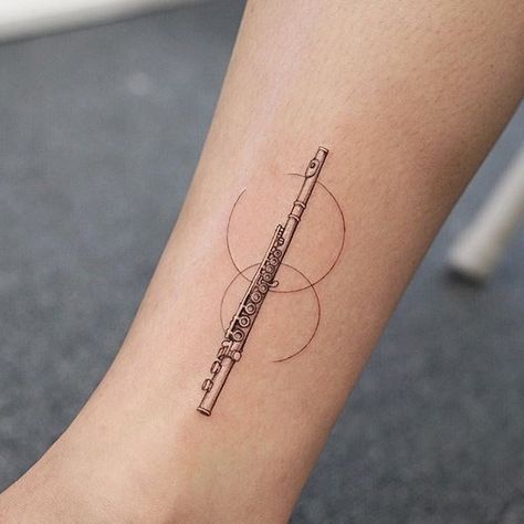 Flute Tattoos For Women, Flute Tatoos Small, Bass Clarinet Tattoo, Flute Tattoo Designs For Women, Flute Tatoos, Flute Tattoo Design, Clarinet Tattoo, Word Tattoo Designs, Flute Tattoo