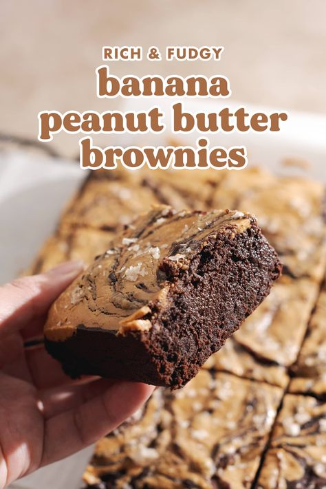 Banana Peanut Butter Cocoa Brownie, Peanut Butter Banana Blondies, Banana Nutella Brownies, Banana Nut Brownies Recipe, Banana Peanut Butter Brownies, Banana Nut Brownies, Banana Brownie Recipe, Brownies Banana, Blondies Brownies