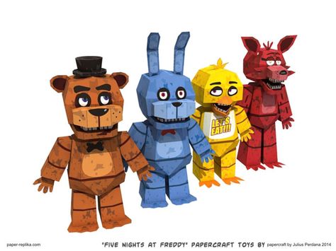 five nights at freddy's | Five Nights at Freddy's" papercraft toys Papercraft Toys, Disfraces Ideas, Fnaf Party, Puzzle Decor, Fnaf Crafts, Fnaf Foxy, Scary Games, Lego Figures, Papercraft Templates