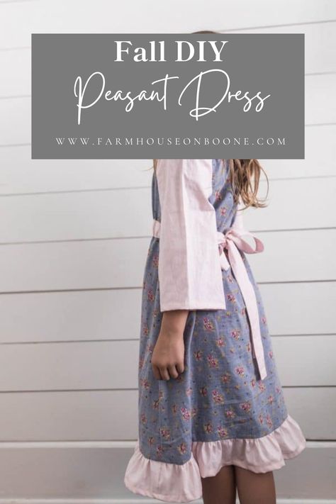 Pioneer Dress Pattern Free, Sewing A Dress For Beginners, Apron Dress Pattern Free Children, Diy Peasant Dress, Belle Peasant Dress Pattern, Simple Fall Dresses, Free Peasant Dress Patterns For Kids, Girls Peasant Dress Pattern, Peasant Dress Pattern Free