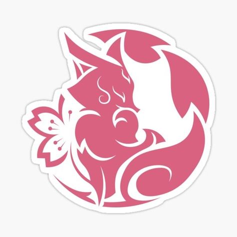 cute pink fox yae miko genshin Yae Miko Constellation, Genshin Yae Miko, Sailor Moon Tattoo, Kitsune Mask, Mermaid Wallpapers, Simple Tattoo Designs, Fox Logo, Pink Fox, Yae Miko