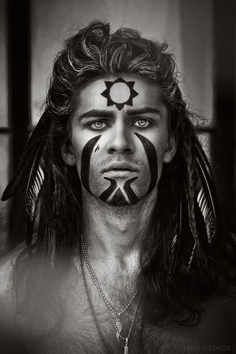 Shaman; this is somewhat how I see Herne-Cernunnos' face when he assumes human… Sacred Masculine, Male Witch, Idee Cosplay, Samana, Maquillage Halloween, Gods And Goddesses, Face Art, Larp, Body Painting