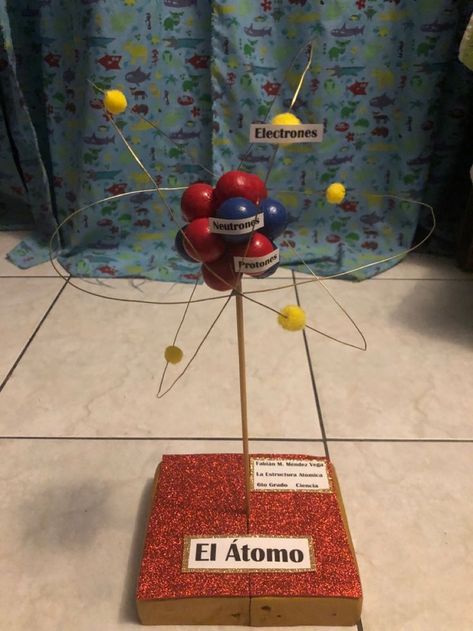 Atom Model Project, Atom Project, Planetary Model, Science Exhibition Projects, Atom Model, Bohr Model, Chemistry Projects, Science Models, Science Projects For Kids