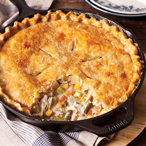 Paula Deen Turkey Pot Pie Recipes Classic Chicken Pot Pie Recipe, Classic Chicken Pot Pie, Savory Pastries, Savory Dips, Cast Iron Skillet Cooking, Cast Iron Chicken, Southern Living Recipes, Savoury Pies, Meat Rolls