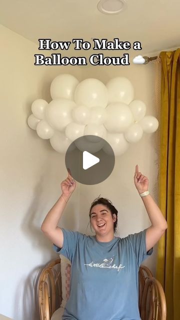 Diy Clouds Decorations, Cloud Baby Shower Theme, Balloon Cloud, Cloud Tutorial, Cloud Party, Balloon Tree, Cloud Theme, Twinkle Twinkle Baby Shower, Balloon Clouds