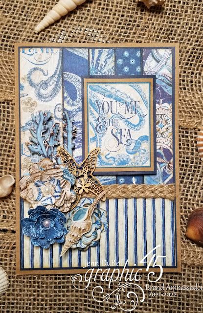 Diy Beach, Designs Graphic, Nautical Cards, Blue Card, Scrapbook Tag, Beach Diy, Graphic 45, Card Tags, Scrapbook Albums