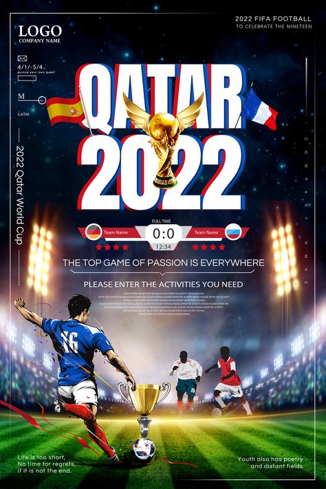 Creative Passion World Cup Football Match Poster#pikbest# Match Poster, World Cup Football, Russia World Cup, Cup Football, Fifa Football, Poster Psd Free Download, Poster Psd, World Cup 2018, World Cup 2022