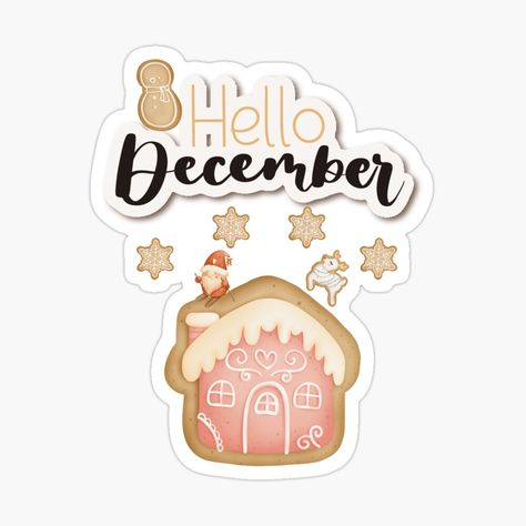 Get my art printed on awesome products. Support me at Redbubble #RBandME: https://www.redbubble.com/i/sticker/Christmas-Cookies-Hello-December-by-All-About-Life/130619203.EJUG5?asc=u December Stickers, Stickers Journal, Hello December, Sticker Christmas, Gift List, Christmas Cookies, Sticker Design, Sell Your Art, Awesome Products