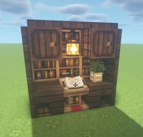 Cute House For Minecraft, Bookshelf Minecraft Ideas, Things To Build In Minecraft Cottagecore, Interior Decorating Minecraft, Minecraft Wooden House Tutorials, Minecraft Study Room Ideas, Minecraft Staircase Ideas Inside, Minecraft Space Fillers Interior, Minecraft Dog House Ideas Small