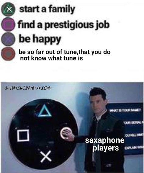 Band Nerd Humor, Saxophone Jokes Band Humor, Band Memes Funny So True, Saxophone Jokes, Band Kids Humor, Band Memes Funny, Funny Band Jokes, Musician Jokes, Marching Band Jokes